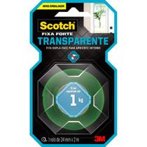 Fita Dupla Face 3M SCOTCH Fixa Forte Silicone TRANSPARENTE/VERDE 24MM X 2M
