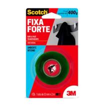Fita Dupla Face 3M Scotch Fixa Forte Transparente 12mmx2m Instalação Prática