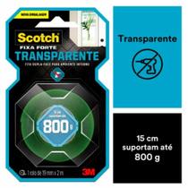 Fita Dupla Face 3M Scotch Fixa Forte, Transparente, 19 mm x 2 m