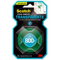 Fita Dupla Face 3M Scotch Fixa Forte Transparente, 19mm x 2m, Suporta até 800g, Substitui Pregos e Parafusos
