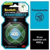 Fita Dupla Face 3M Transparente 12mm X 2 Metros Fixa Forte Ambiente Interno 15cm Suporta 400gr