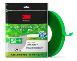 Fita Dupla Face 3m Vhb 4910 12mm X 20mts Transparente Alta Resistência