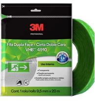 Fita Dupla Face 3M VHB 4910 9,5 mm x 20 m Verde Transparente Alta Resistência