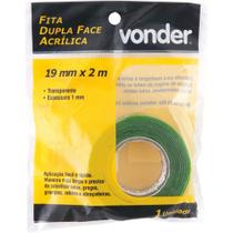 Fita Dupla Face Acrílica, 19 MM X 2 M, Vonder Fita Dupla Face Acrílica, 19 MM X 2 M, Vonder