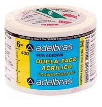 Fita Dupla Face Com 12 Rolos Transparente 12mm X 30m Adelbras
