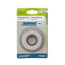 Fita Dupla Face Espuma Branca 12mm x 1,5m Uso Interno