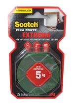 Fita Dupla Face Espuma Fixa Forte Scotch 3m 24mm X 2m - 5kg