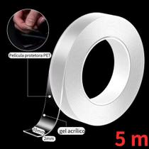 Fita Dupla Face Extra Forte Transparente NanoGel Silicone Mágica Adesiva Cola na Parede Móvel Porta