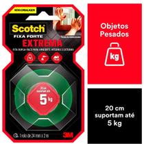 Fita Dupla Face Fixa Forte 24 Mm X 2 M - 3M Fita Dupla Face Fixa Forte 24 Mm X 2 M - 3M