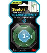 Fita Dupla Face Fixa Forte 24mm 2m Transparente 3m Fita Dupla Face Fixa Forte 24mm 2m Transparente 3m