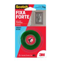 Fita Dupla Face Fixa Forte 25mmx2m Transparente Scotch 3m