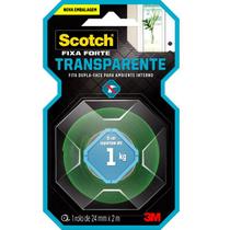 Fita Dupla Face Fixa Forte 3M 24MM X 2M Transparente Fita Dupla Face Fixa Forte 3M 24MM X 2M Transparente