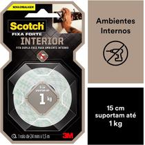 Fita Dupla Face Fixa Forte Espuma 3M 24MM X 1,5M Fita Dupla Face Fixa Forte Espuma 3M 24MM X 1,5M