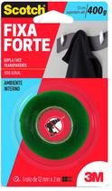 Fita Dupla Face Fixa Forte Transparente Acrilica 12mm X 2m Scotch 3 M 400g Fita Dupla Face Fixa Forte Transparente Acrilica 12mm X 2m Scotch 3 M 400g