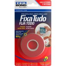 Fita Dupla Face Fixa Tudo Ambiente Externo 19mm x 2m - 800g - Tek Bond - UNICA Fita Dupla Face Fixa Tudo Ambiente Externo 19mm x 2m - 800g - Tek Bond - UNICA