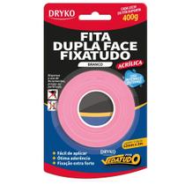 Fita Dupla Face Fixa Tudo Branco 12mm - DUPLAFACE-BC12 - DRYKO Fita Dupla Face Fixa Tudo Branco 12mm - DUPLAFACE-BC12 - DRYKO