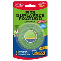 Fita Dupla Face Fixa Tudo Transparente 19mm - DUPLAFACE-TRS19 - DRYKO
