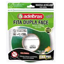 Fita Dupla Face Massa Adesiva Fixa PRO 9,5MM X 20M Adelbras