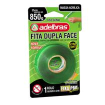 Fita Dupla Face Massa Adesiva Transparente Multiuso 19mm x 2m - Adelbras