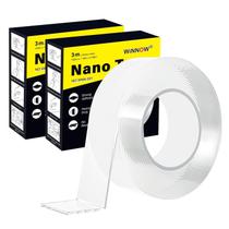 Fita dupla face resistente WINNOW forte adesão, lavável e reutilizável, sem resíduos. Fita de montagem removível para paredes, banheiros, tapetes e pendurar quadros (1,18 polegadas x 20 pés)