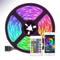 Fita Dupla Face RGB Led 5M Decoração Quarto Luz Colorida Ambiente Moderna Fita Dupla Face RGB Led 5M Decoração Quarto Luz Colorida Ambiente Moderna