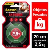 Fita Dupla Face Scotch 3M Fixa Forte Extreme 12mm x 2m