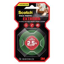 Fita Dupla Face Scotch 3M Fixação Forte 12mm x 2m Uso Interno e Externo Fita Dupla Face Scotch 3M Fixação Forte 12mm x 2m Uso Interno e Externo