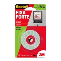 Fita Dupla Face Scotch Fixa Forte Espuma 12mm x 1,5m 3M