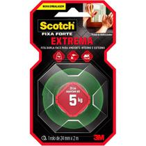 Fita Dupla Face Scotch Fixa Forte Fixação Extrema 24mm x 2m 3M Fita Dupla Face Scotch Fixa Forte Fixação Extrema 24mm x 2m 3M