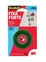 Fita dupla face transparente fixa forte 19mm x 2m - 3m