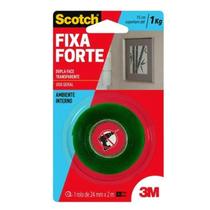 Fita Dupla Face Transparente Fixa Forte Scotch 24 mm x 2m 3M
