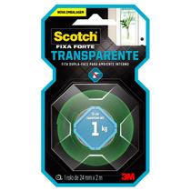 Fita Dupla Face Transparente Scotch 3M Fixa Forte 24mm x 2m