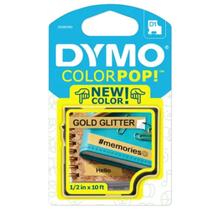 Fita Dymo DOURADO com Glitter D1 Colorpop 12mm Lm160 LM210