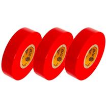 Fita elétrica GTSE, vinil impermeável vermelho, 19 mm x 20 m, pacote com 3 Fita elétrica GTSE, vinil impermeável vermelho, 19 mm x 20 m, pacote com 3