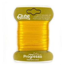 Fita em Cetim - Cor 038 Amarelo Ouro - 10 m x 4 mm - 1 unidade - Fitas Progresso - Rizzo