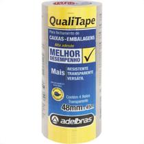 Fita Embalagem Adelbras Transparente 48 X 45 - Kit C/4 Fita Embalagem Adelbras Transparente 48 X 45 - Kit C/4