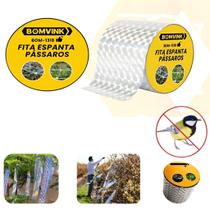 Fita Espanta Pombos Aves 45 Metros Refletiva Sonora Afasta Sem Danos Varanda Árvore Cultivo