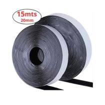 Fita Fecho Adesivo Tipo tiras autocolantes Dupla Face 15 Metros 20mm Branco Macho e Fêmea Forte