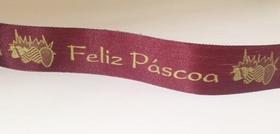 Fita Feliz Páscoa 21 mm Fitex - Fita de Tafetá para Embalagens