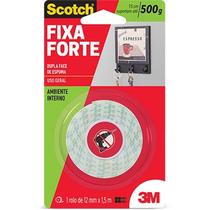 Fita Fixa Forte Dupla Face Espuma 12mm x 1,5m Scotch 3M