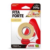 Fita forte dupla face espuma branca 12mmx1,5m decor e artesanato