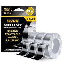 Fita Gel Multiuso Scotch-Mount, 30 mm x 3 m (1,18 pol x 118 pol), Pacote com 3