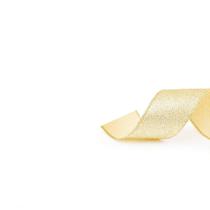 Fita Glitter Marfim Ouro 3,8cm - 01 unidade 9,14m - Cromus Natal