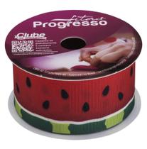 Fita Gorgurão Decorativa Melancia Frutas Magali 38 mm 10 mt COR 019 Fitas Progresso - Inspire sua Festa Loja