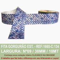 Fita gorgurão estampado escamas roxa cor: c134 - ref: 1665/38/134 - sinimbu