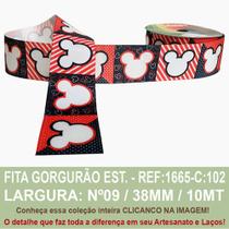 Fita Gorgurão Estampado Sinimbu R:1665/38-C102-Mickey Cabeças