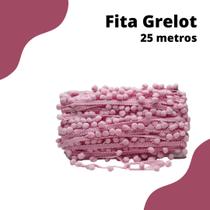 Fita Grelot Pompom Rose 20mm - Com 25 Metros - BRX