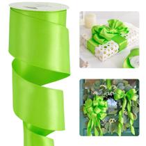 Fita HUIHUANG Fio de cetim verde limão 6,35 cm x 9,14 m