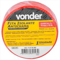 Fita isolante 19 mm x 10 m vermelha - Vonder