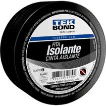 Fita Isolante, 19,0 mm x 10 m, Preta, Tekbond OstenVonder